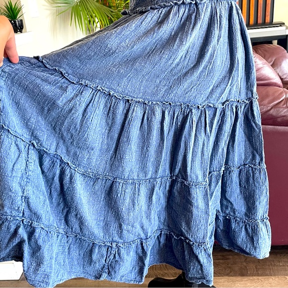 Mlle Gabrielle Denim Tube Midi-Dress Size Medium - Picture 8 of 8